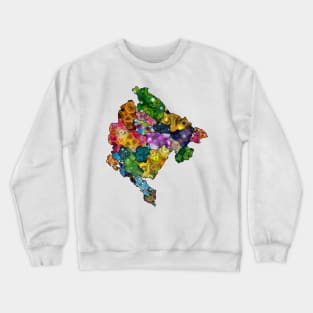 Spirograph Patterned Montenegro Statistical Regions Map Crewneck Sweatshirt